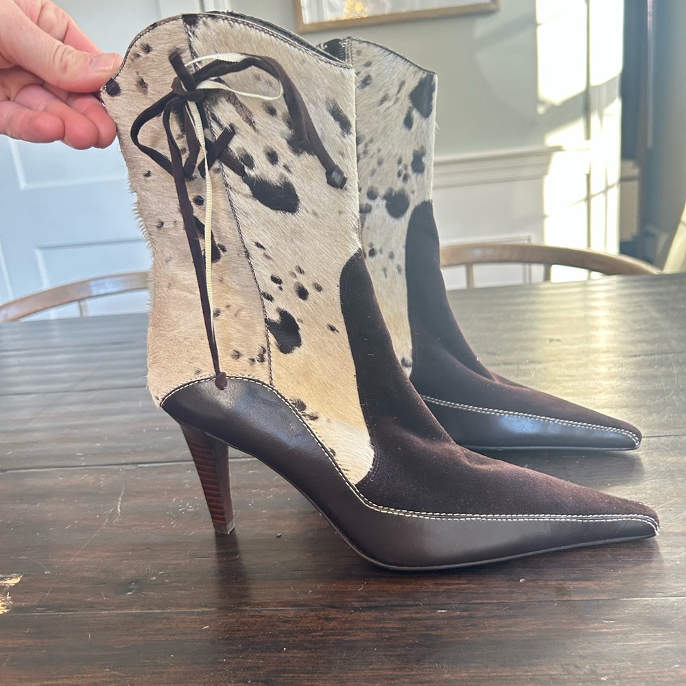 Stylish Brown and Cream Women's Boots